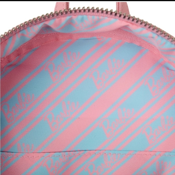 Barbie Loungefly Mini Terry Cloth Backpack & Wallet Pink & Blue Loungefly - Picture 7 of 16